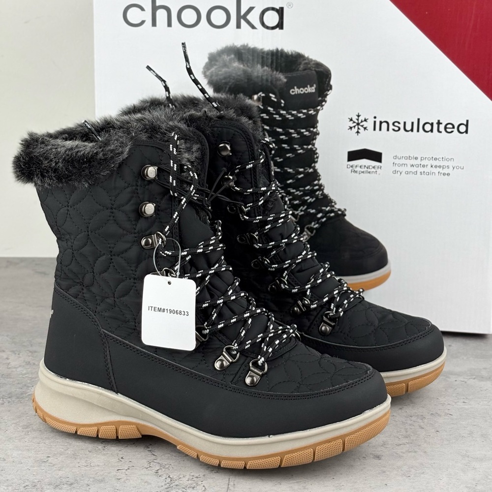 NEW!! Chooka Women's Insulated Belltown Mid Faux Fur Winter Boots Size 7